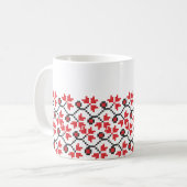 Holly Berries Red Blume Kreuzstich Design Kaffeetasse (Vorderseite Links)