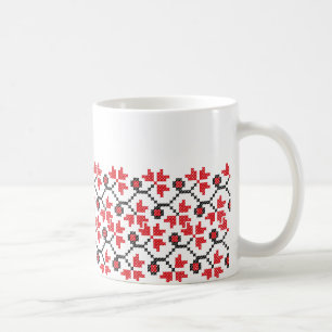 Holly Berries Red Blume Kreuzstich Design Kaffeetasse