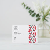 Holly Berries Red Blume Kreuzstich Design Visitenkarte (Stehend Vorderseite)