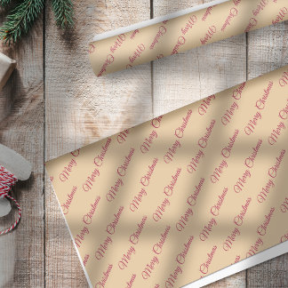 Holly Berries Red on Gold Merry Christmas Seidenpapier