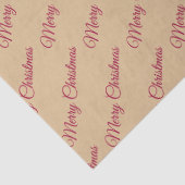 Holly Berries Red on Gold Merry Christmas Seidenpapier (Detail)