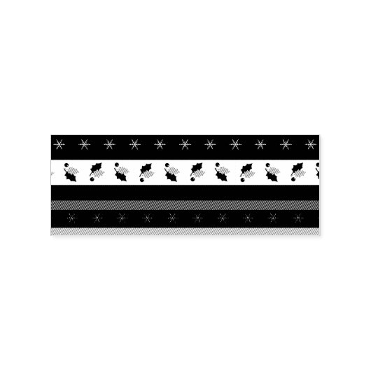 Holly Berries Snowflakes Border Briefmarke Gummistempel (Prägung)