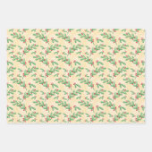 Holly Berries, Teecup, Wasserfarbenschneeflocken Geschenkpapier Set (Vorderseite 2)