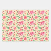 Holly Berries, Teecup, Wasserfarbenschneeflocken Geschenkpapier Set (Vorderseite)