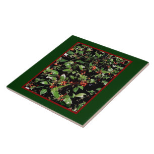 'Holly & Berries' Trivet/Tile Fliese