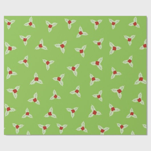 Holly Berries und Blätter Geschenkpapier (Flach)