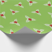 Holly Berries und Blätter Geschenkpapier (Ecke)