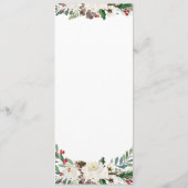Holly Berries und Floral Wedding Christmas Dinner Menükarte (Rückseite)