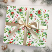Holly Berries und Foliage Geschenkpapier