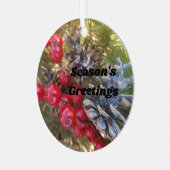 Holly Berries und Pine Ornament Aus Metall (Vorderseite links)