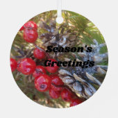 Holly Berries und Pine Ornament Aus Metall (Rückseite)