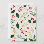 Holly Berries und Red Bow Custom Foto Weihnachten (Rückseite)