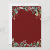 Holly Berries Watercolor Lines Christmas Party Karte (Rückseite)