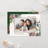 Holly Berries - Weihnachts-Foto Karte (Vorderseite/Rückseite Beispiel)