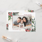 Holly Berries - Weihnachts-Foto Karte (Vorderseite/Rückseite Beispiel)