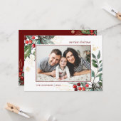 Holly Berries - Weihnachts-Foto Karte (Vorderseite/Rückseite Beispiel)