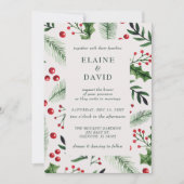 Holly Berries Weihnachtsfest Einladung (Vorderseite)