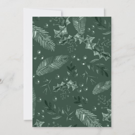 Holly Berries Weihnachtsfest Einladung (Rückseite)