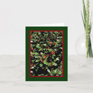 'Holly & Berries' Weihnachtskarte - leer innen Feiertagskarte