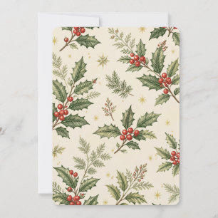 Holly & Berries Weihnachtspapier Klassisch Einladung