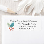 Holly Berries Weihnachtsthema Rücksendeadresse (Insitu)