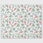 Holly Berries Weihnachtswrapping Paper Geschenkpapier (Flach)