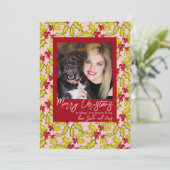 Holly Berries Whimsical Classic 1 Foto Weihnachten (Stehend Vorderseite)