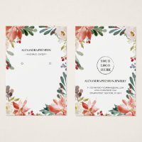 Holly Berries Winter Floral Earring Display Card