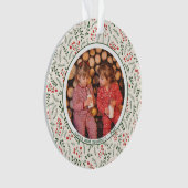 Holly Berries Winter Greenery Foto Names Keramik Ornament (Vorderseite)