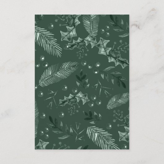 Holly Berries Winter Wedding Begleitkarte (Rückseite)