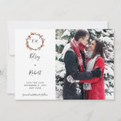 Holly Berries Wreath Save the Date (Vorderseite)