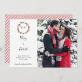 Holly Berries Wreath Save the Date (Vorne/Hinten)