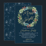 Holly Berries Wreath Winter Blue Christmas Party Einladung<br><div class="desc">Holly Berries Wreath Winter Blue Christmas Party Einladung</div>
