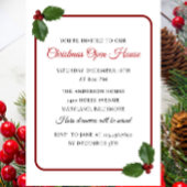 Holly Berrries und Blätter Weihnachtshaus Einladung