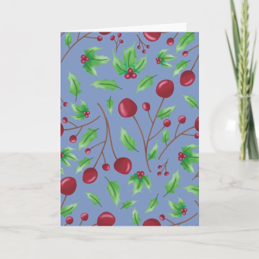 Holly Berry 2026 Feiertagskarte (Vorderseite)