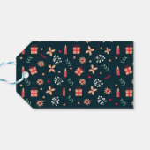 Holly Berry Art Pattern Weihnachtszeit Kunst, Dich Geschenkanhänger (Rückseite Horizontal)