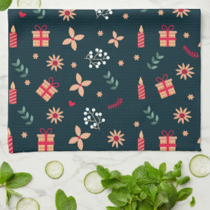Holly Berry Art Pattern Weihnachtszeit Kunst, Dich Geschirrtuch