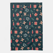 Holly Berry Art Pattern Weihnachtszeit Kunst, Dich Geschirrtuch (Vertikal)