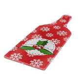 Holly Berry auf Red White Snowflakes Pattern Schneidebrett (Ecke)