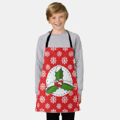 Holly Berry auf Red White Snowflakes Pattern Schürze (Getragen)