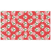 Holly Berry auf Red White Snowflakes Pattern Tischdecke (Vorderseite (Horizontal))
