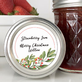 Holly Berry Blank Homemade Jar Canning Runder Aufkleber
