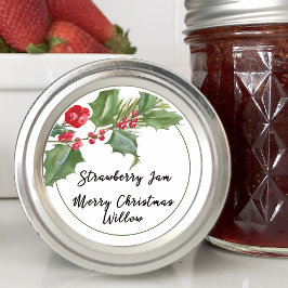 Holly Berry Blank Jar Canning Homemade Runder Aufkleber