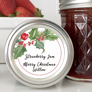 Holly Berry Blanko Runder Aufkleber