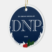 Holly Berry Blue White DNP Abschluss Name Year Keramik Ornament (Links)