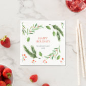 Holly Berry Branch Christmas PARTY Paper Serviette (Beispiel)