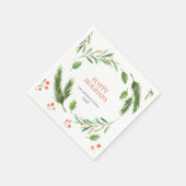 Holly Berry Branch Christmas PARTY Paper Serviette (Ecke)