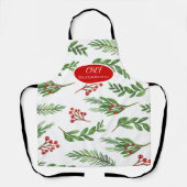 Holly Berry Branches Holiday Schürze (Vorderseite)