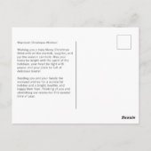 Holly Berry Candy Cane Christmas Custom text Chic Postkarte (Rückseite)