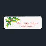 Holly Berry Christmas Address Label<br><div class="desc">Schönes Aquarell Weihnachtsbeeren Weihnachtsbesitz Label. Entsprechende Einladungen & Dankeschön-Notizen in unserem Shop mit Briefmarke und Aufklebern auf dem Postweg.</div>